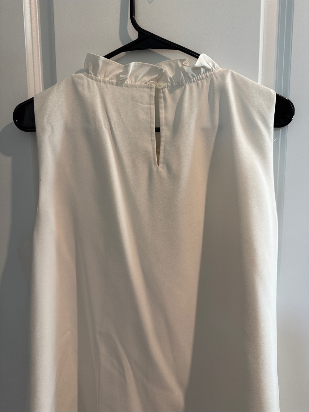 J. Crew Cream Ruffle-Neck Sleeveless Shell - Picture 5 of 5